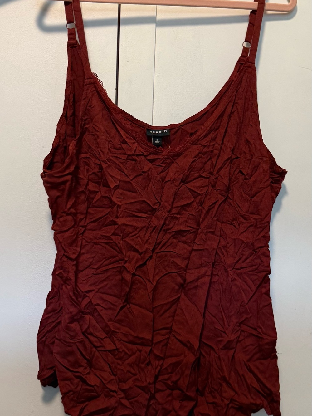 torrid deep burgundy adjustable strap camisole